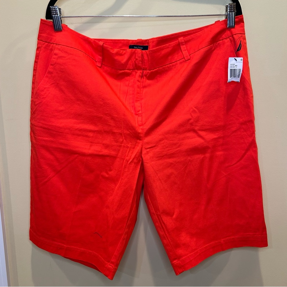 Nautica Orange Flat Front Shorts